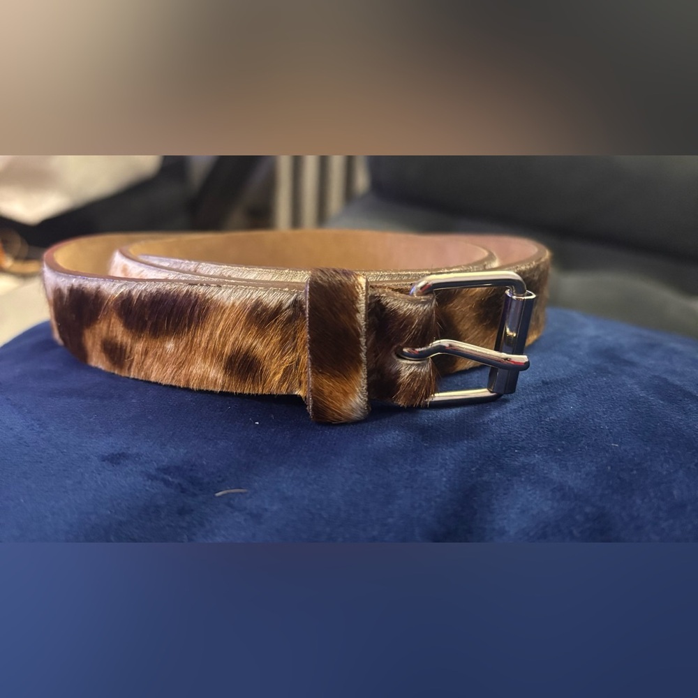 New Streets Ahead cowhide leather animal print belt size small